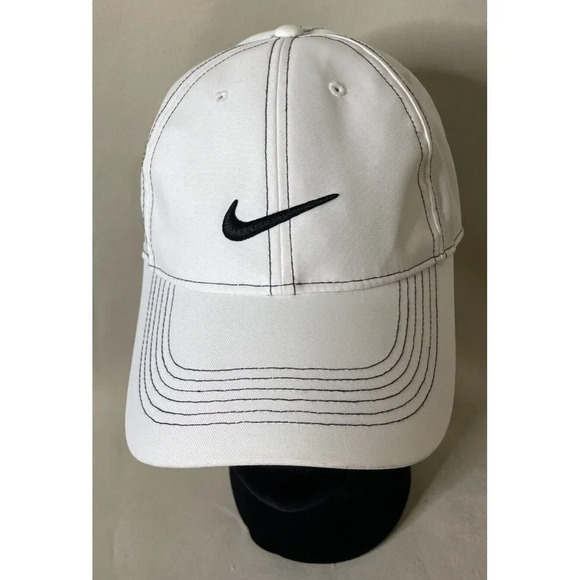 Nike‎ Heritage86 Swoosh Adjustable DRI-FIT Cap Hat White Black Lion Logo Unisex - Picture 1 of 6